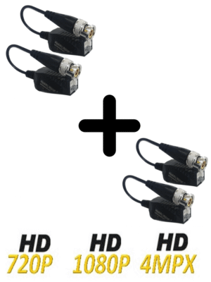 Paquete de 4 pares de transceptores pasivo Push