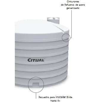 Tanque Citijal Vertical 13500 Lts Vertical Negro - Imagen 2