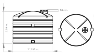 Cisterna Vertical 13500 litros baja dimensión - Imagen 4