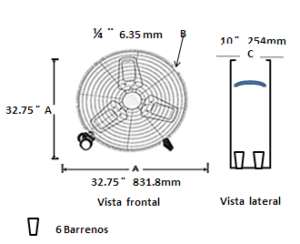 Ventilador Industrial Tipo Tambor 30 Pulgadas - Imagen 2