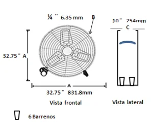 Ventilador Industrial Tipo Tambor 30 Pulgadas - Imagen 2