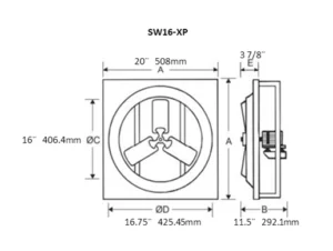 Extractor axial 16" a prueba de explosión SW4-16XP - Imagen 3