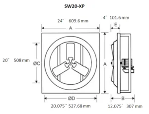 Extractor axial 20" a prueba de explosión SW4-20XP - Imagen 4