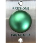 Bot?n de salida en acero inoxidable salidas NO y NC en acabado color verde compatible con caja para instalacion clave 76017