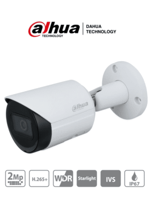 Camara IP Bullet de 2 Megapixeles Lente de 2.8mm 106 Grados de Apertura 30 Mts de IR Starlight Dahua
