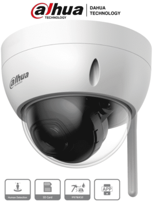 Camara IP Domo Wifi 2 MP 2.8mm Detecci?n Humanos SMD Antivandalica IP67 IK10 Dahua