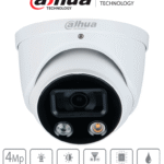 Camara IP Domo TiOC de 4 MP 2.8mm WizSense, Sirena/ Estrobo Azul y Rojo IP67 Dahua