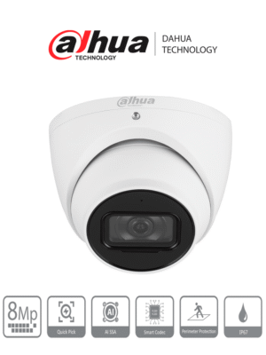 Camara IP Domo de 8 MP Eyeball WizSense 2.8mm IP67 Dahua