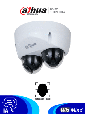 C?mara IP Domo Doble Sensor 4 MP 2.8 mmIA WizMind Detecci?n Facial antivandalica IP67 IK10 Dahua