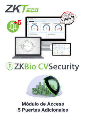 Modulo vitalicio de control de acceso 5 puertas adicionales en biocvsecurity ZKTeco