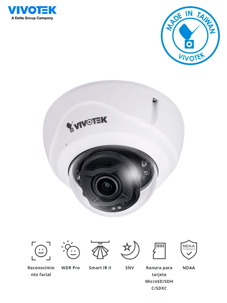 Camara IP domo Exterior Antivandalica, 5 MP Reconocimiento Facial integrado, Antivandalica  IP67, IK10 Vivotek