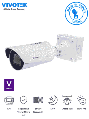C?mara IP Bullet Exterior para Lectura de Matriculas, 5 Megapixeles antivandalica IP67 IK10 Vivotek