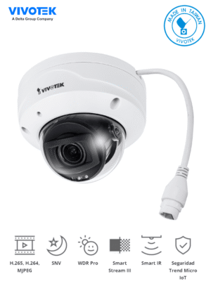 C?mara IP domo exterior 2 MP Antivandalismo IP66, IK10 Ciberseguridad Trend Micro Vivotek