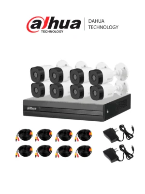 DAHUA KITXVR1B08- I+8-B1A21- Kit de 8 Canales 2 Megapixeles/ DVR Cooper-I WizSense/ Con IA/ H.265+/ 8 Camaras B1A21 1080p/ 8 Canales + 2 IP o Hasta 10 Canales IP/ 4 Canales SMD Plus/ Busqueda de Humanos y Vehiculos/ Accesorios Incluidos/