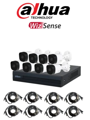 DAHUA KITXVR1B08- I+8-B2A21- Kit de 8 Canales 2 Megapixeles/ DVR Cooper-I WizSense/ Con IA/ H.265+/ 8 Camaras B2A21 1080p Metalicas/ 8 Ch + 2 IP o Hasta 10 Ch IP/ 4 Ch con SMD Plus/ Busqueda de Humanos y Vehiculos/ Accesorios Incluidos/