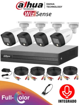 DAHUA FULLCOLORKIT-A - Kit de 4 Canales Full Color de 2 Megapixeles con Audio/ DVR Cooper-I WizSense/ Con IA/ 4 C?maras Full color de 2 Megapixeles con Microfono Integrado/ 4 Ch + 1 IP/ 4 Ch SMD Plus/ Accesorios Incluidos/ Busqueda de Humanos/ #LoNuevo