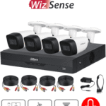 DAHUA KITXVR5104HS4KLI3+4HFW1500CMA- Kit de 4 Canales de 5 Mp con Audio/ DVR WizSense con Reconocimiento de Rostros/ H.265+/ 4 Camaras Metalicas/ 4 Ch + 4 IP o Hasta 8 Ch IP/ 4 Ch SMD Plus/ Busqueda de Humanos y Vehiculos/ Accesorios Incluidos/ #PromoMayo