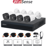 DAHUA KITXVR1B04-I+4B1A21 - Kit de 4 Canales de 2 Megapixeles/ DVR Cooper-I WizSense/ Con IA/ H.265+/ 4 Camaras B1A21 1080p/ 4 Canales + 1 IP o Hasta 5 Canales IP/ 4 Canales SMD Plus/ Busqueda de Humanos y Vehiculos/ Accesorios/ #PreciosHot