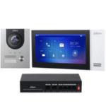 DAHUA KTP01L(S) - Kit de Videoportero IP con Frente de Calle Metalico, Monitor y Switch PoE/ Monitor de 7 Pulgadas Touch/ Ranura SD/ Frente de Calle con Camara de 2 Megapixeles/ Apertura de Puerta/ E&S De Alarmas/ Switch de 5 Puertos y 36 Watts/