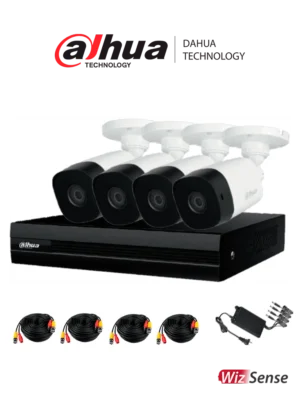 DAHUA KITXVR1B08-I-2MP4CP - Kit de 8 Canales 2 Megapixeles/ con 4 Camaras/ DVR Cooper-I WizSense/ Con IA/ H.265+/ 4 Camaras B1A21 1080p/ 8 Canales+2 IP o Hasta 10 Canales IP/ 4 Ch SMD Plus/ Busqueda de Humanos y Vehiculos/ #PreciosHot